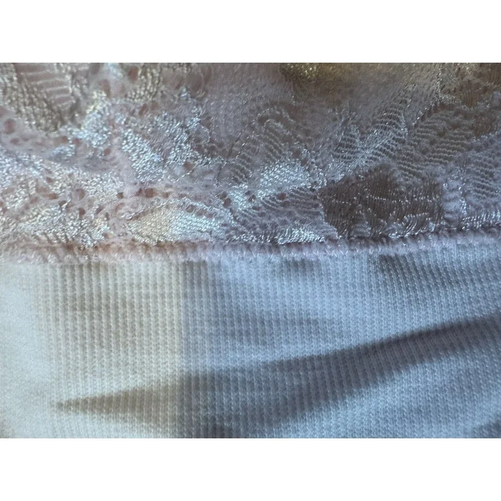 Breezies Bra Size M Pink Lace Cami Padded Wireless Adjustable Clasp Back NEW - Picture 4 of 8